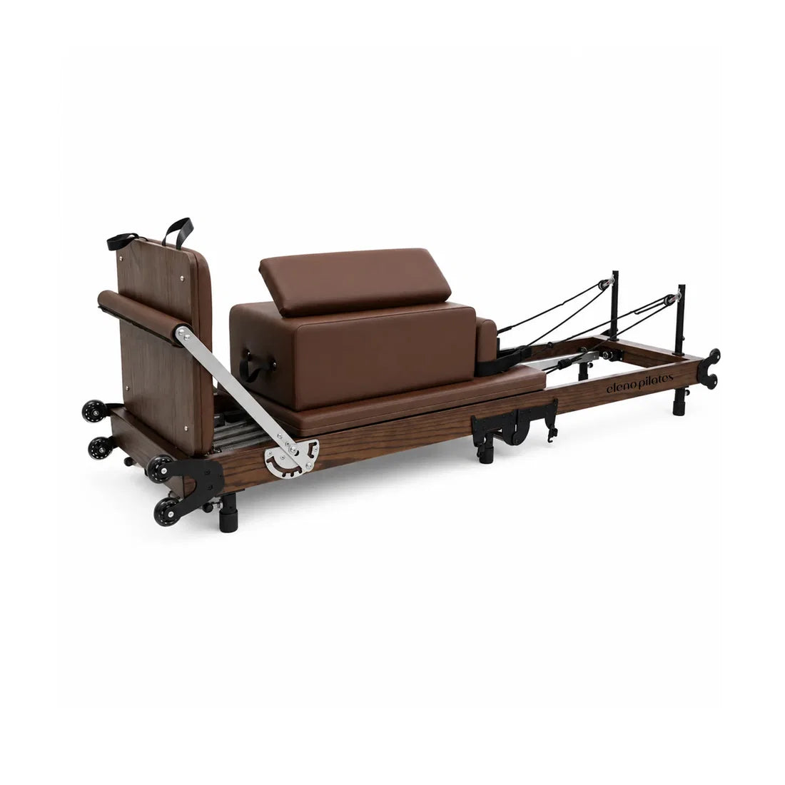 Eleno Pilates Home Fit Foldable Reformer Bundle - Red Oak / Brown