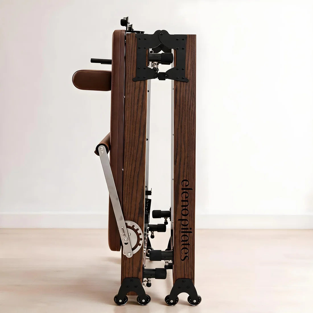 Eleno Pilates Home Fit Foldable Reformer Bundle - Red Oak / Brown