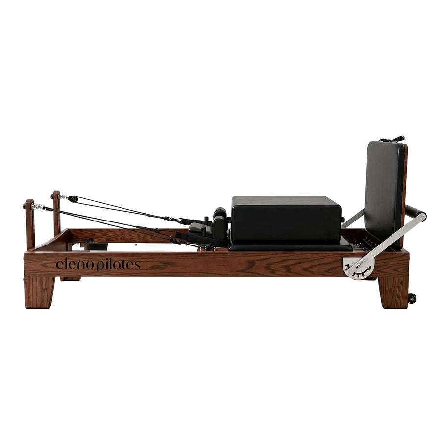Eleno Pilates Home Fit Pro Foldable Reformer Bundle - Red Oak / Black