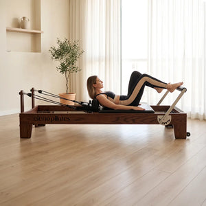 Eleno Pilates Home Fit Pro Foldable Reformer Bundle - Red Oak / Black