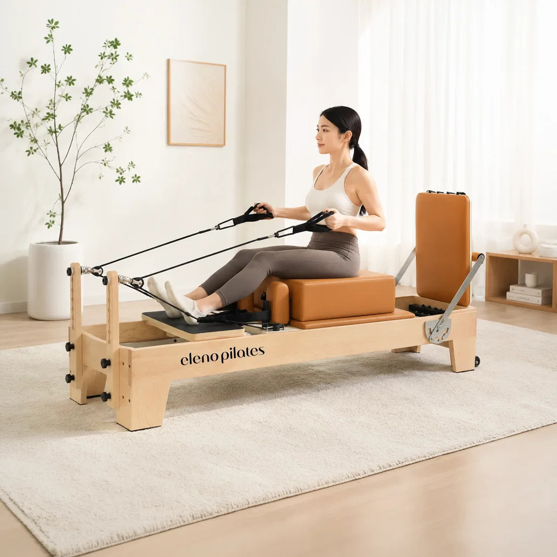 Eleno Pilates M4 Pro Reformer Bundle - Brick Red