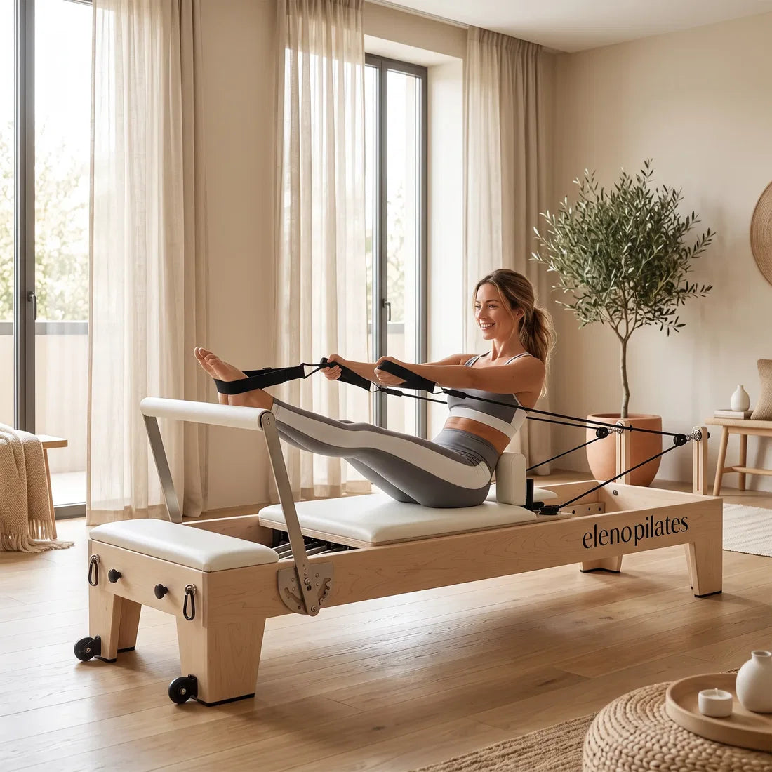Eleno Pilates M4 Pro Reformer Bundle - Beige