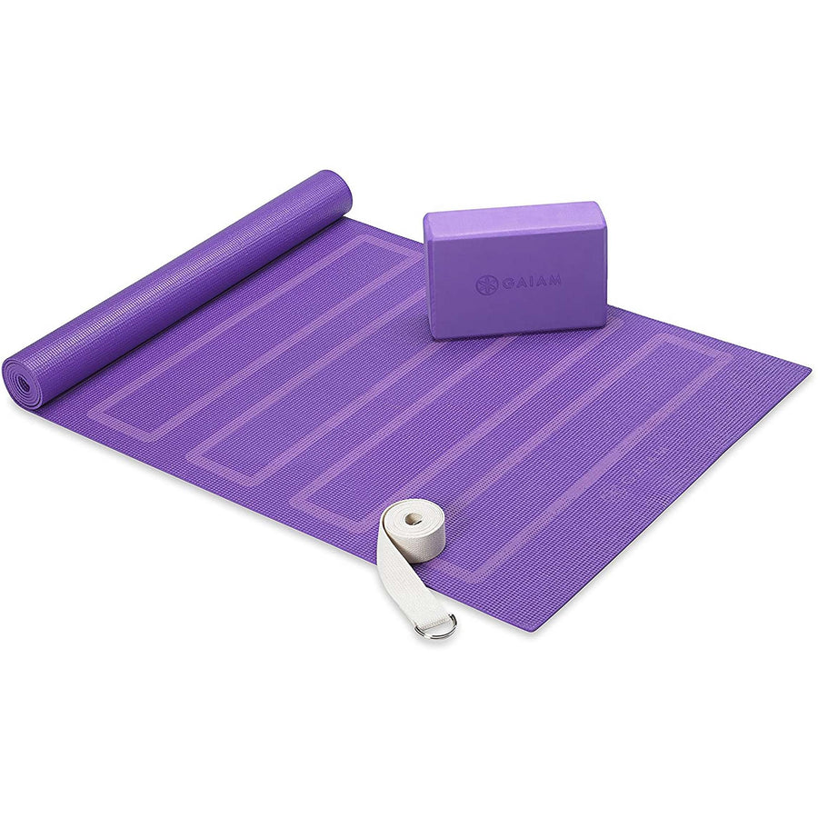 Gaiam Yoga Beginners Kit | Mat, Block, Strap