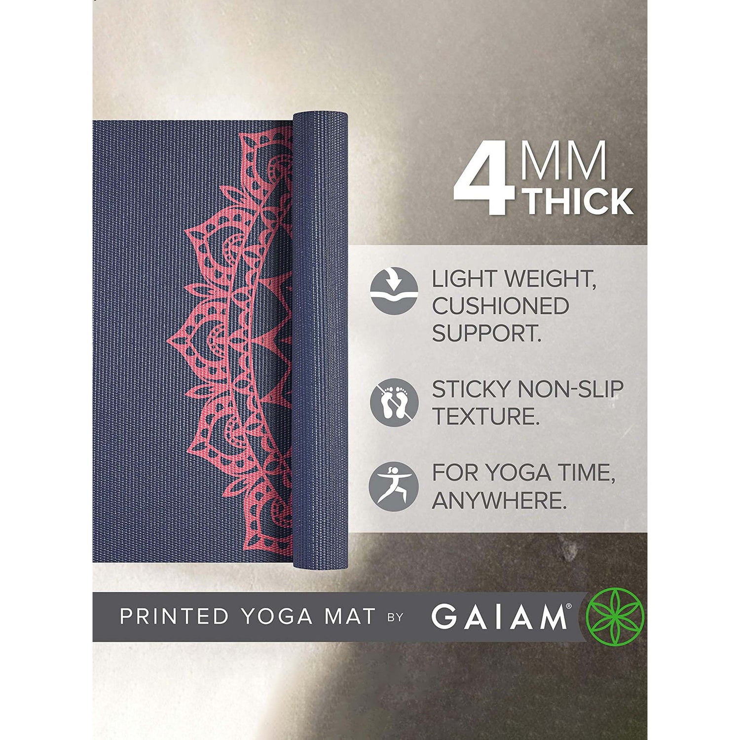 Gaiam Pink Marrakesh Yoga Mat | 4mm