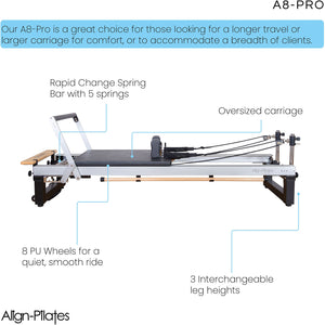 Align-Pilates A8-Pro Pilates With Half Cadillac Reformer Bundle